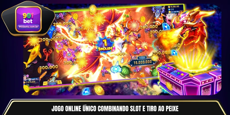 Jogo online único combinando slot e tiro ao peixe