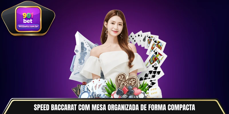 Speed Baccarat com mesa organizada de forma compacta