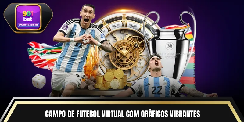Campo de Futebol Virtual com gráficos vibrantes