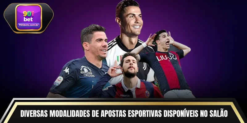 Diversas modalidades de apostas esportivas disponíveis no salão